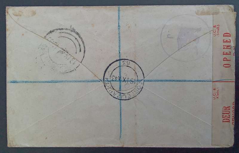 *REDUCED* Union of SA On Service Cover - (Port Elizabeth to Pietermaritzburg) Censor Stickers